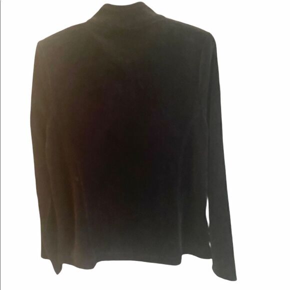 Weekends by Chico’s Black Velour Jacket w/ Silver - Picture 2 of 7